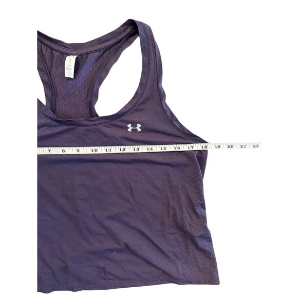 Under Armour HeatGear Racerback Tank Top Women’s Medium Purple Active Gym Wear - Picture 7 of 8